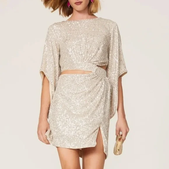 Bardot Cutout Sequins Dress - Picture 2 of 4